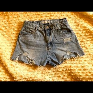 Distressed Denim Shorts
